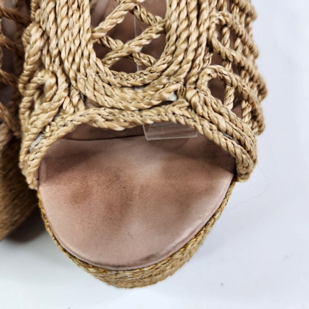 Vicenza Anthropologie Melissa Woven Platform Sandals In Boho Beige Size US 6 - Picture 10 of 16
